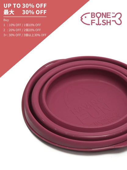 BONEFISH 倒れにくいペット用折りたたみボウル｜安定・携帯しやすい犬用食器